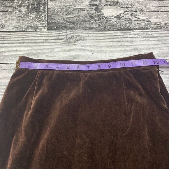 Vintage Union Made Chocolate Brown Velvet Maxi Pencil Skirt - Picture 11 of 13